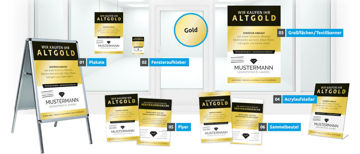 Das komplette Altgoldankauf-Konzept in Gold, in Silber oder in Gelb